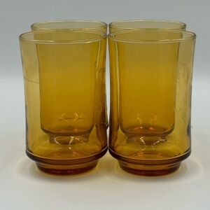 Vintage 1970’s Libbey Glass Bolero Gold 4oz Juice Glasses
Set of 4